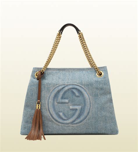 gucci jean purse|gucci soho denim bag.